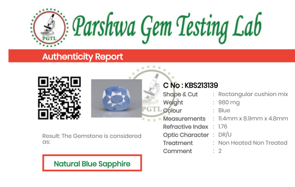 Blue Sapphire  - 4.9ct - KBS213139