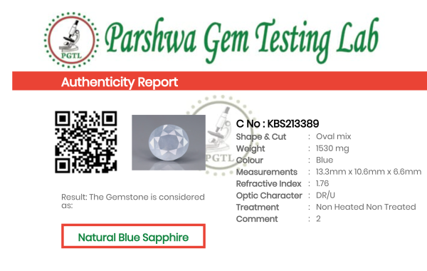 Blue Sapphire  - 7.65ct - KBS213389