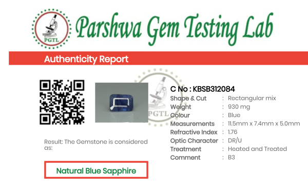 Blue Sapphire  - 4.65ct - KBSB312084