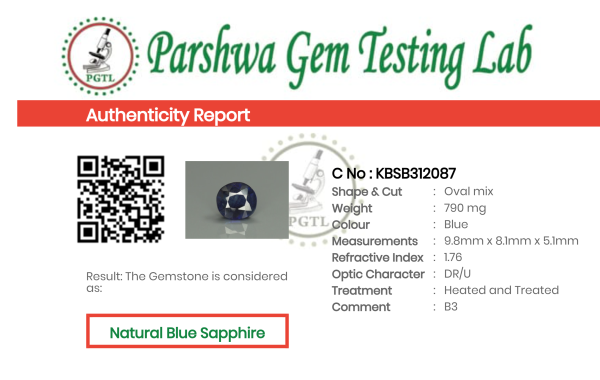 Blue Sapphire  - 3.95ct - KBSB312087