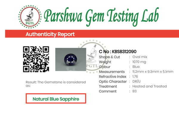 Blue Sapphire  - 5.35ct - KBSB312090