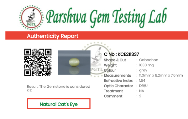 Cat's Eye - 5.15ct - KCE211337