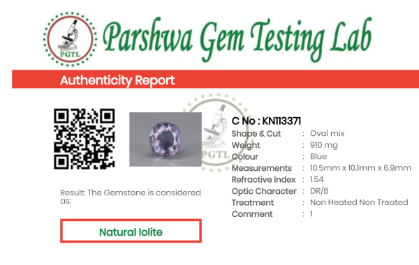 Iolite - 4.55ct - KN113371