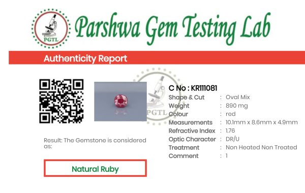 Ruby  - 4.45ct - KR111081