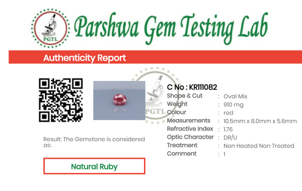 Ruby  - 4.55ct - KR111082