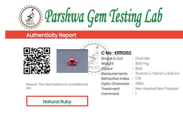 Ruby  - 4.15ct - KR111262