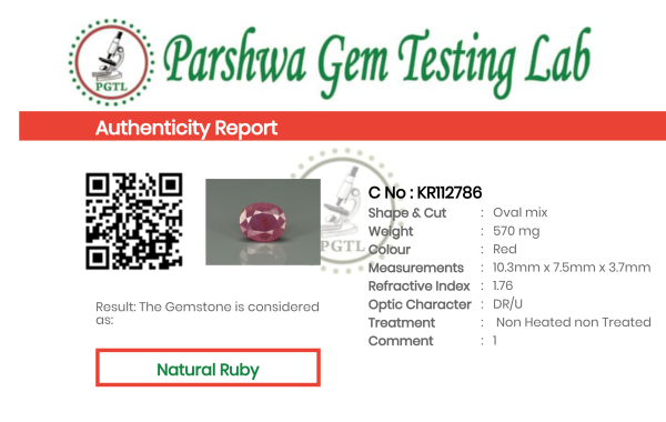 Ruby  - 2.85ct - KR112786