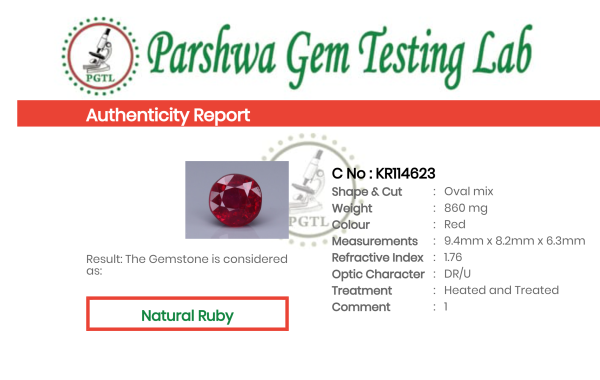 Ruby  - 4.3ct - KR114623