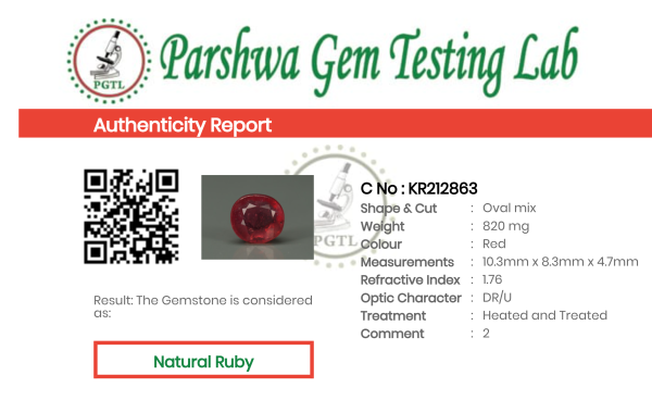 Ruby  - 4.1ct - KR212863