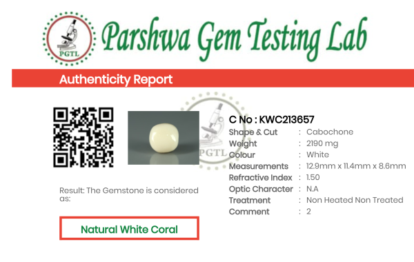 White Coral - 10.95ct - KWC213657