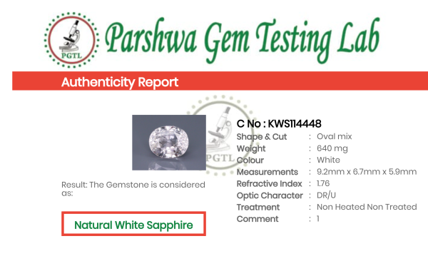 White Sapphire - 3.2ct - KWS114448
