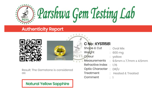 Yellow Sapphire - 3ct - KYS111581