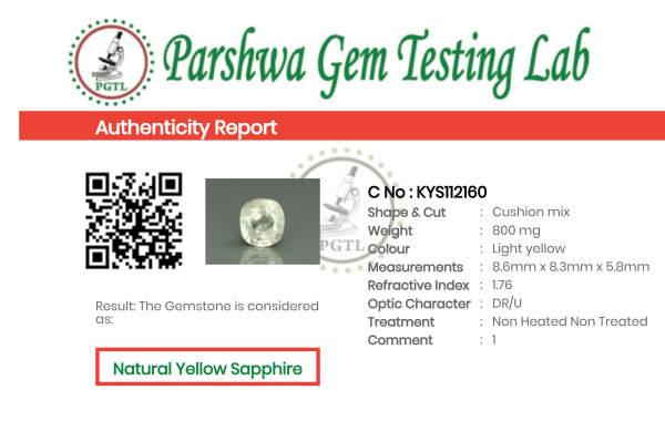 Yellow Sapphire - 4ct - KYS112160