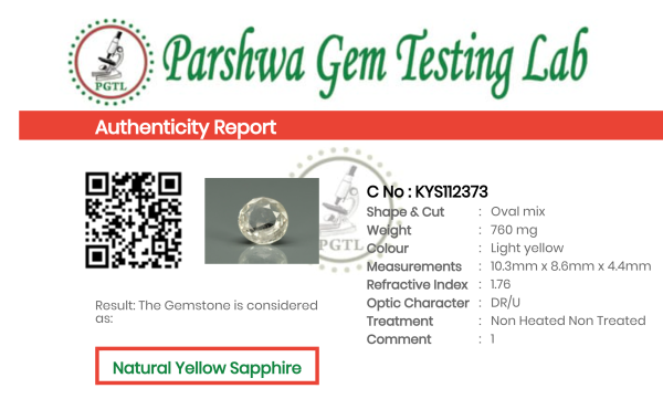 Yellow Sapphire - 3.8ct - KYS112373