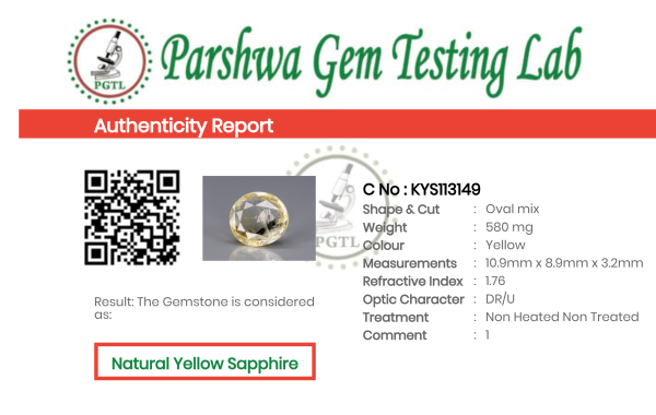 Yellow Sapphire - 2.9ct - KYS113149