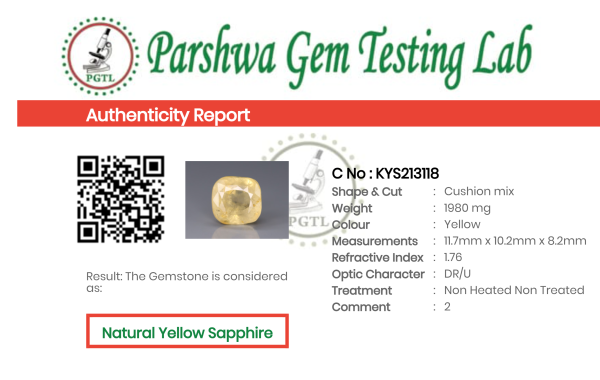 Yellow Sapphire - 9.9ct - KYS213118