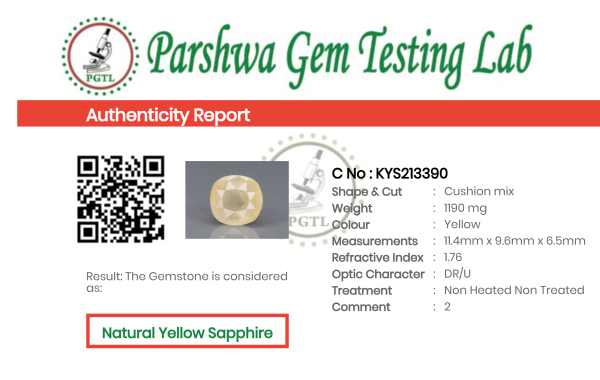 Yellow Sapphire - 5.95ct - KYS213390