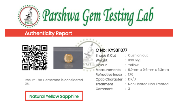 Yellow Sapphire - 5.65ct - KYS311077