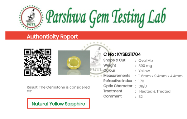 Yellow Sapphire - 4.45ct - KYSB211704