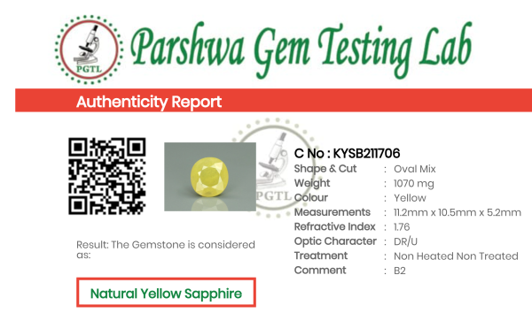 Yellow Sapphire - 5.35ct - KYSB211706