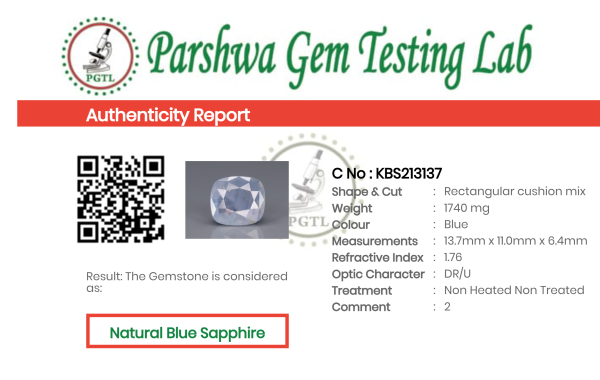Blue Sapphire  - 8.7ct - KBS213137