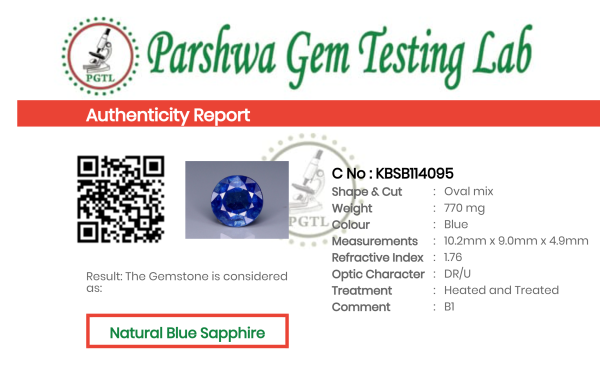 Blue Sapphire  - 3.85ct - KBSB114095