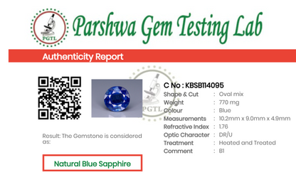 Blue Sapphire  - 3.85ct - KBSB114095