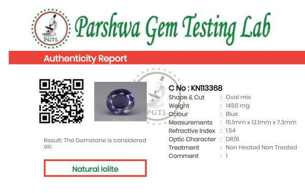 Iolite - 7.25ct - KN113368