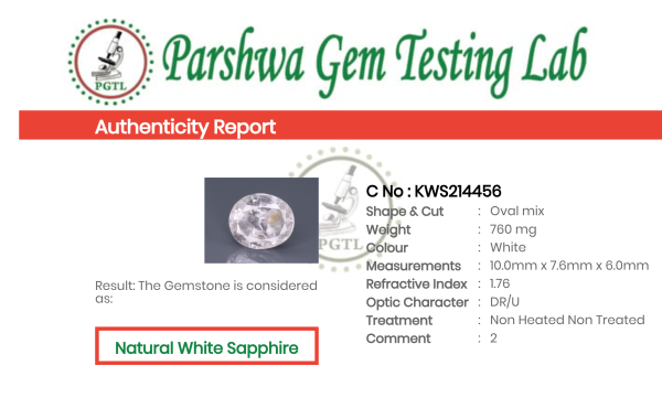 White Sapphire - 3.8ct - KWS214456