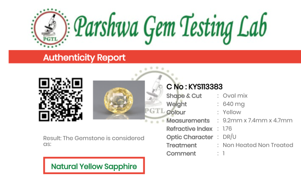 Yellow Sapphire - 3.2ct - KYS113383