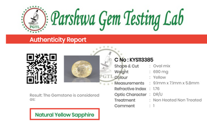 Yellow Sapphire - 3.45ct - KYS113385