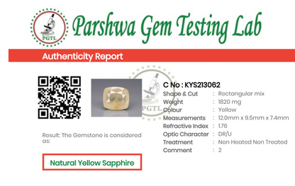 Yellow Sapphire - 9.1ct - KYS213062