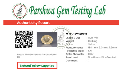 Yellow Sapphire - 6.2ct - KYS213119