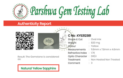 Yellow Sapphire - 4.1ct - KYS312381