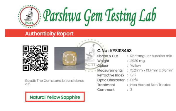 Yellow Sapphire - 14.6ct - KYS313453
