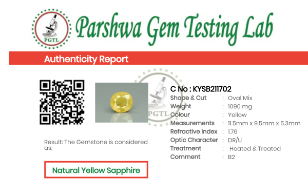 Yellow Sapphire - 5.45ct - KYSB211702