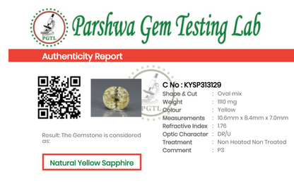 Yellow Sapphire - 5.55ct - KYSP313129